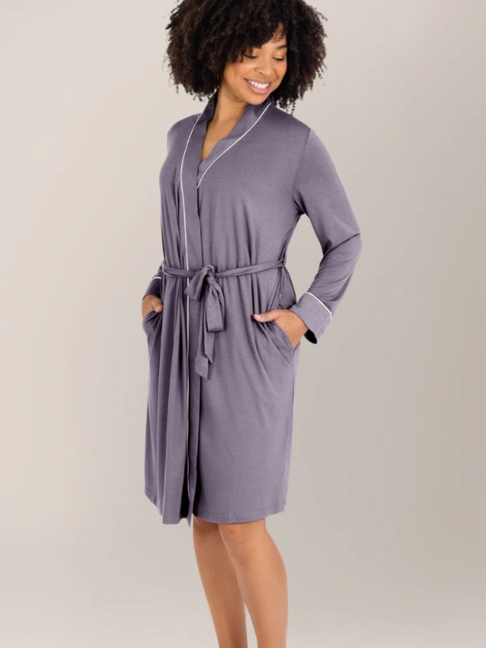 Kindred Bravely Clea Bamboo Robe Women's Size Small/Medium Granite